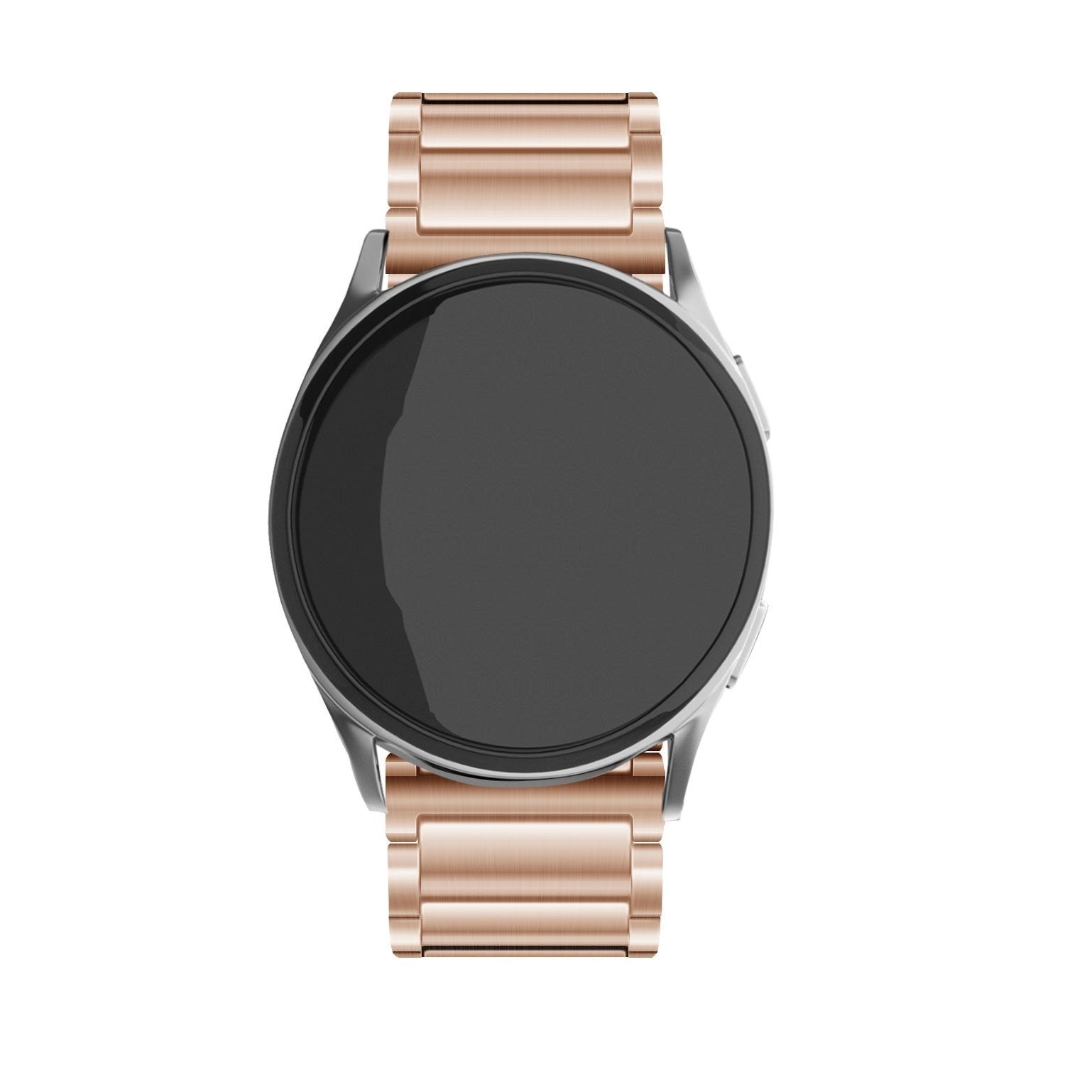 Titanium Strap, rose gold, on a watch, direct front view