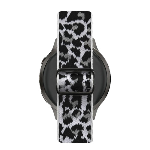 Bandz Bracelet nylon élastique Actyve Smartwatch 20mm (léopard blanc)