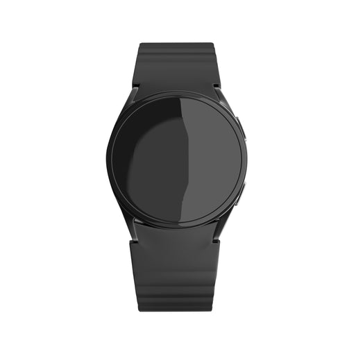 Magnetic Silicone Strap, black, on a watch, direct front view