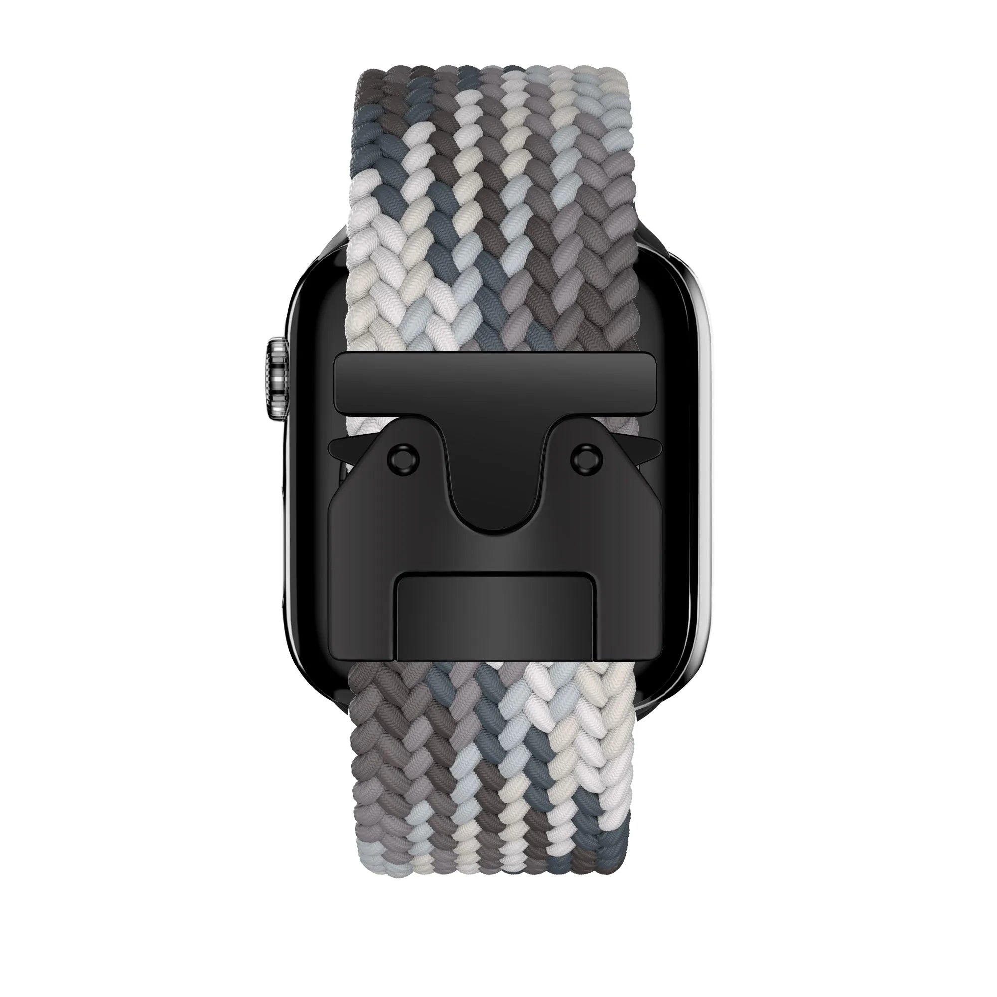 Bandz Bracelet nylon tressée avec P-buckle Apple Watch (mandala noir) 