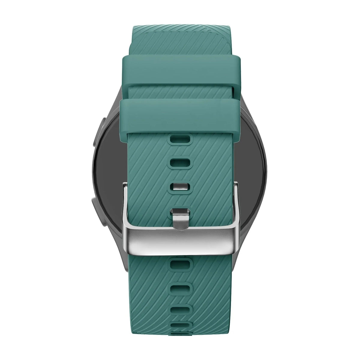 Silicone Strap 'Deluxe', viridian, on a watch, direct rear view
