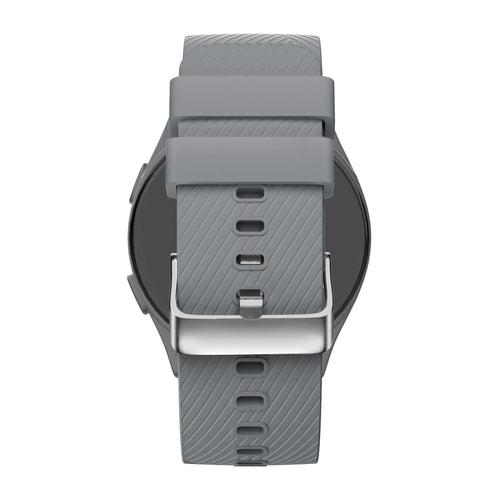 Silicone Strap 'Deluxe', grey, on a watch, direct rear view