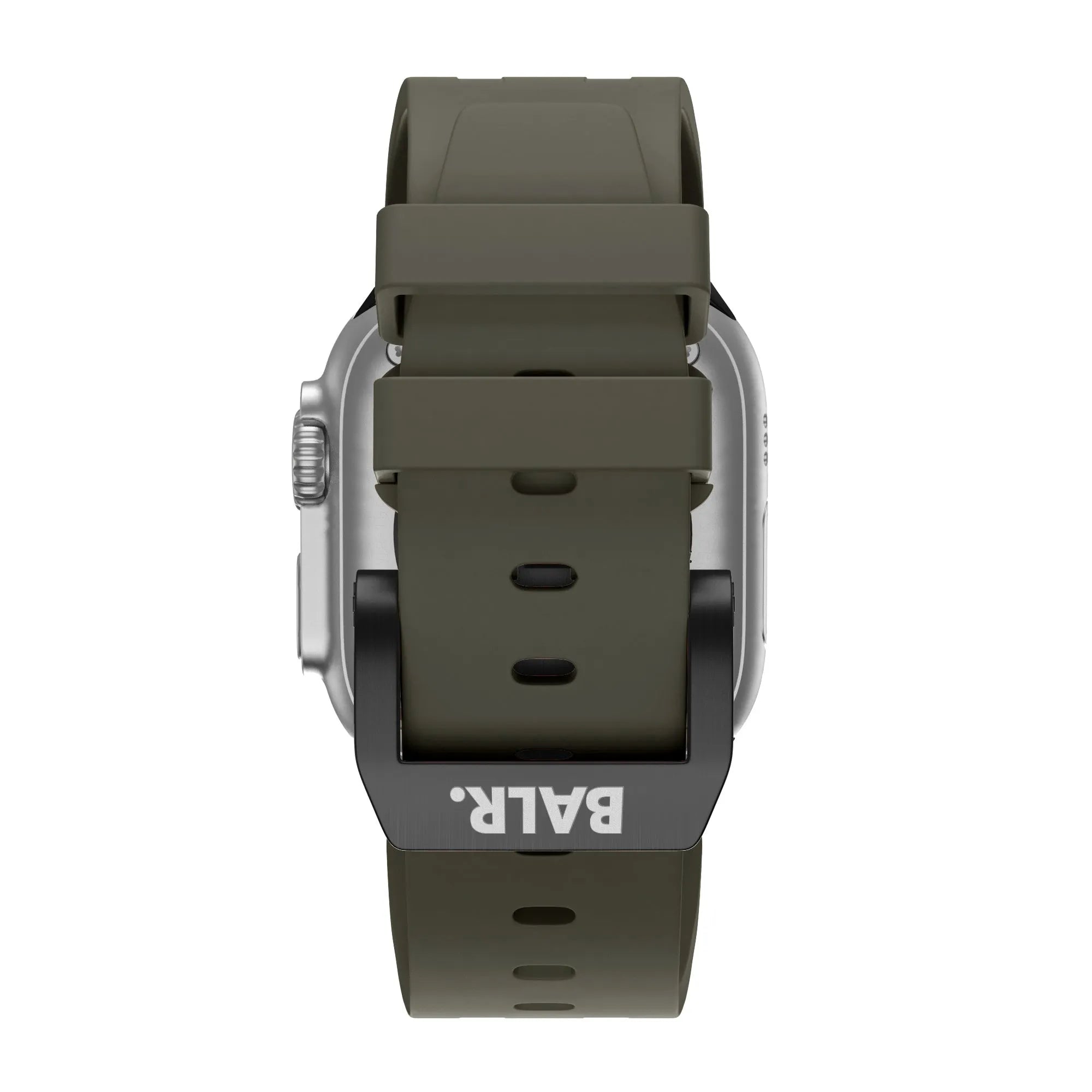 BALR. Bracelet en silicone ultra liquide pour Apple Watch (marron/(noir)