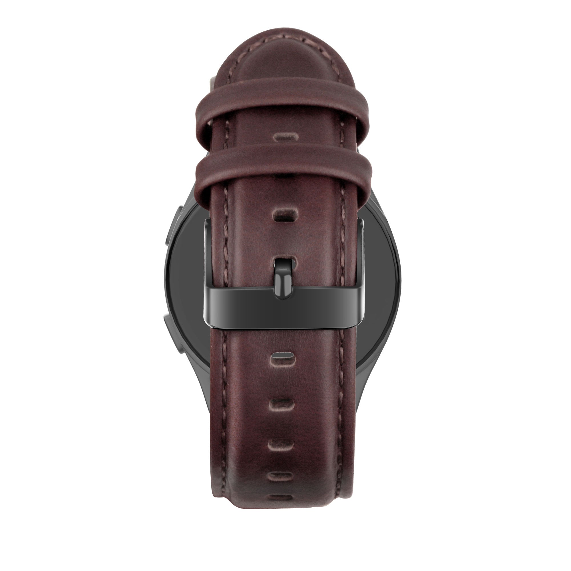 Bandz Bracelet cuir 'Classic'  Huawei Watch 5 - 46mm (marron foncé)