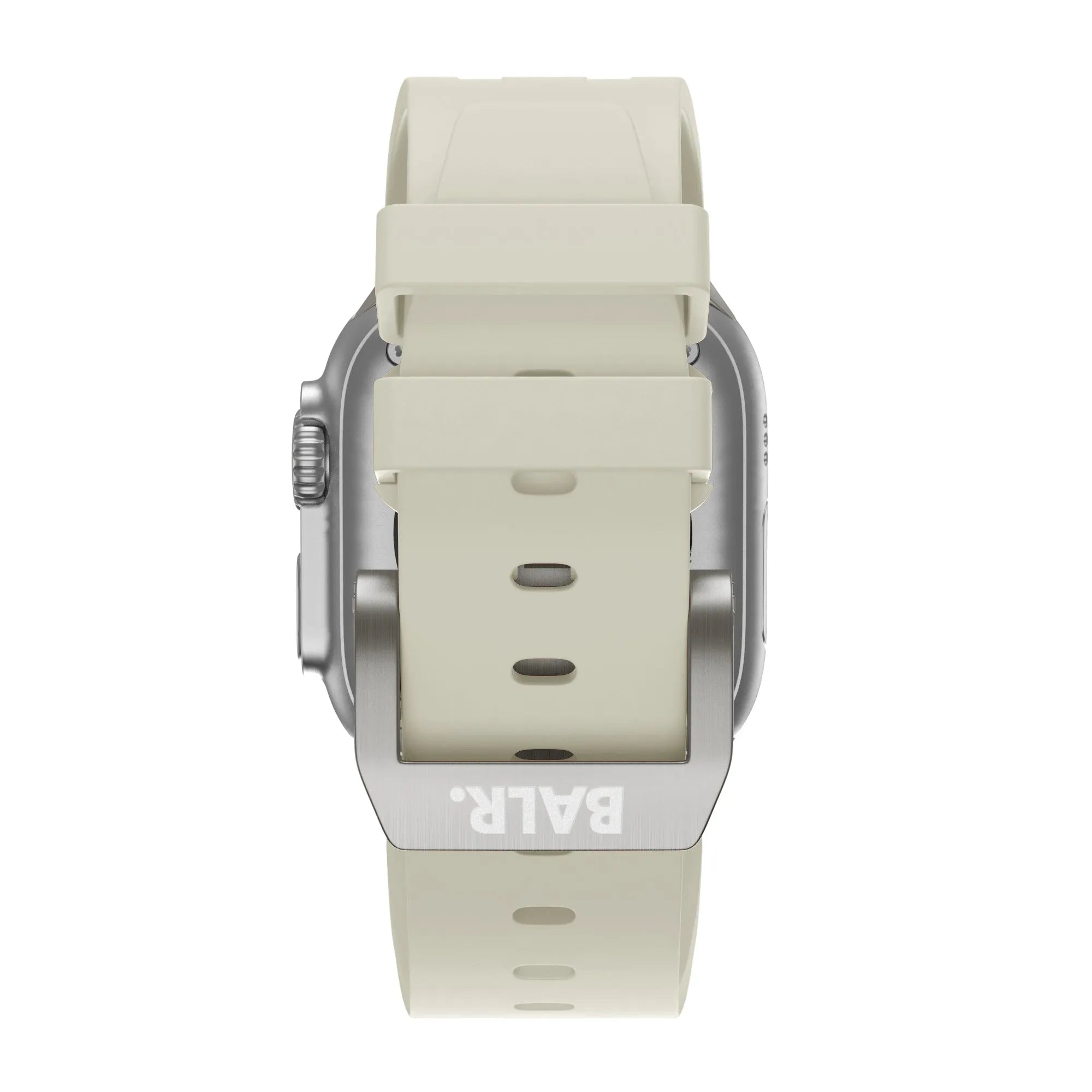 BALR. Bracelet en silicone Apple Watch ultra liquide (beige/titane)