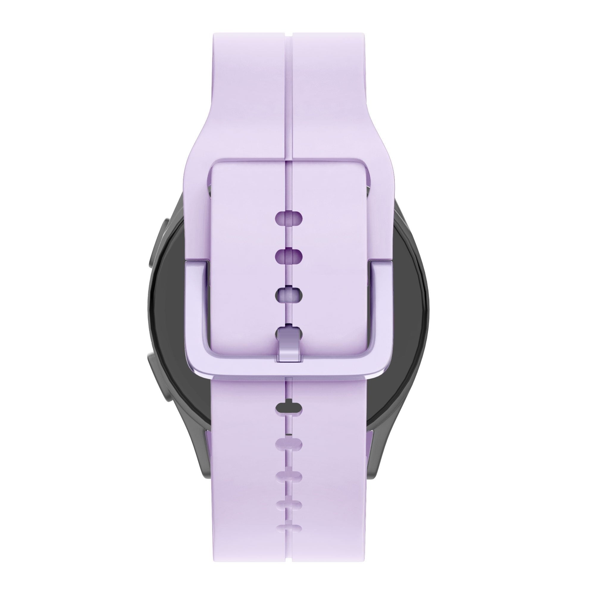 Silicone Strap 'Extreme', light purple, on a watch, direct rear view