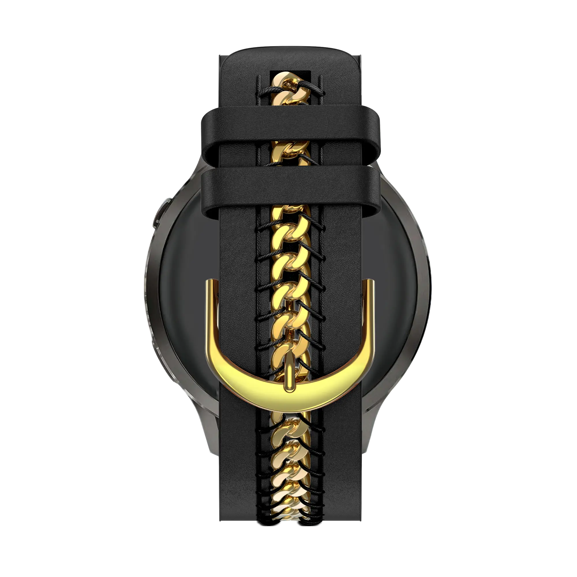 Bandz Garmin Approach S50 Leather Strap 'Chains' (Black)
