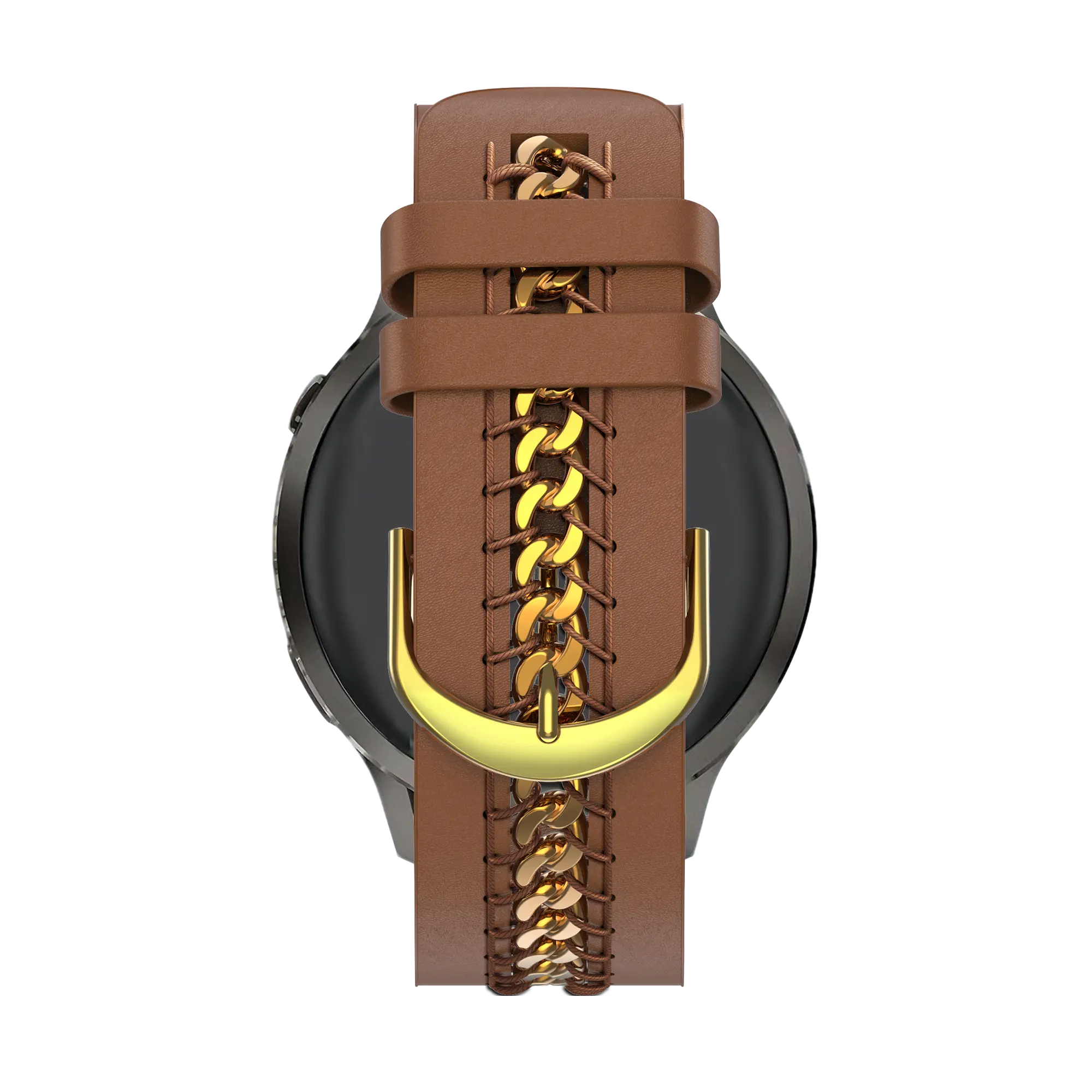 Bandz ICE Fit RT 3.0 - 36mm Leather Strap 'Chains' (Brown)