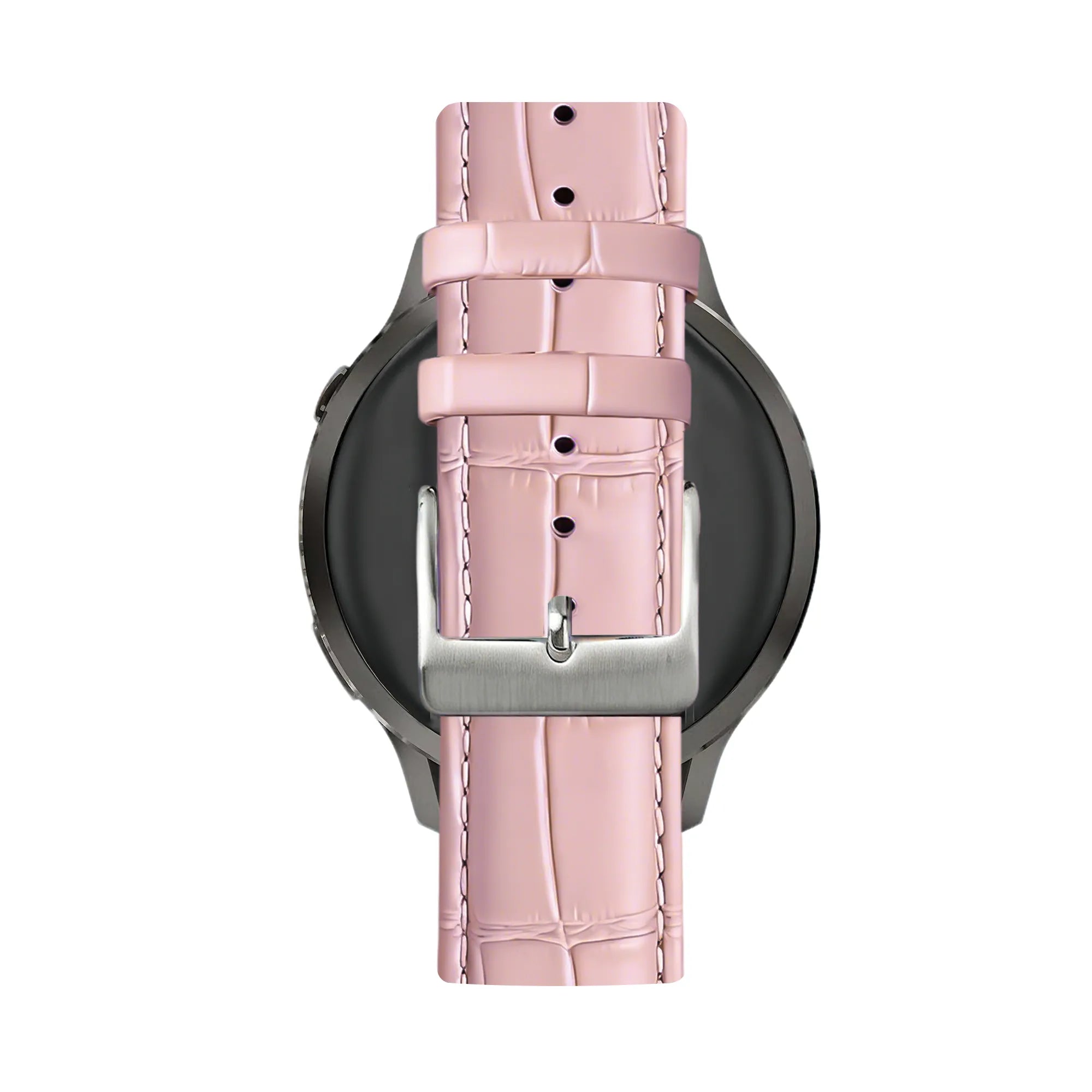 Bandz Bracelet cuir effet crocodile Garmin Vivoactive 5 (rose)