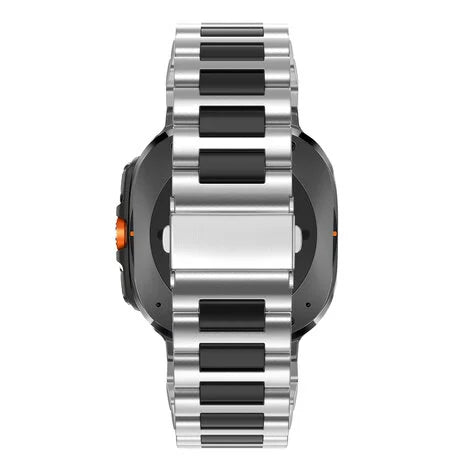 Bandz Bracelet à maillons en acier 'Deluxe' Samsung Galaxy Watch Ultra (argent/noir)