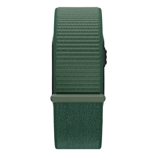 Nylon Strap 'Classic', viridian, on a watch, direct rear view