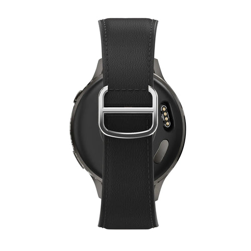 Bandz Bracelet cuir 'D-Type' Garmin Forerunner 55 (noir)