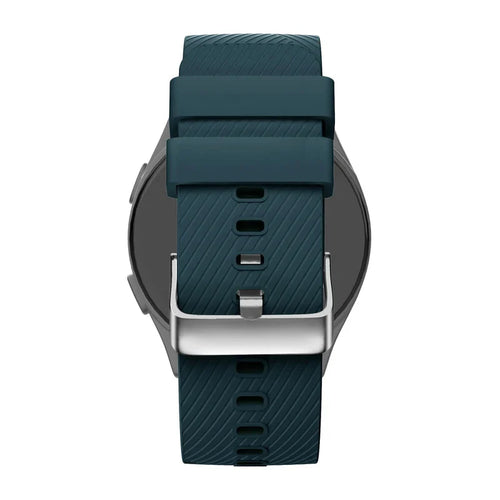 Silicone Strap 'Deluxe', dark green, on a watch, direct rear view