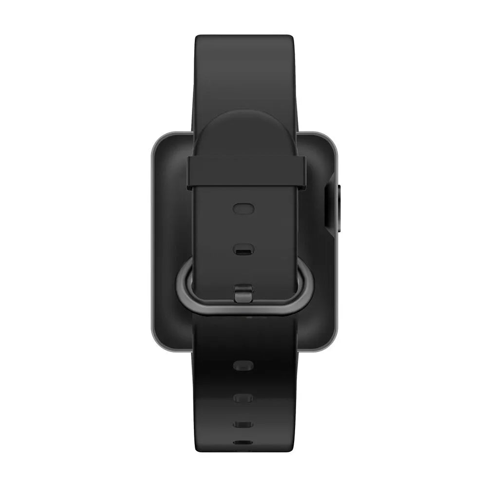 Silicone Strap, black, on a watch, direct rear view