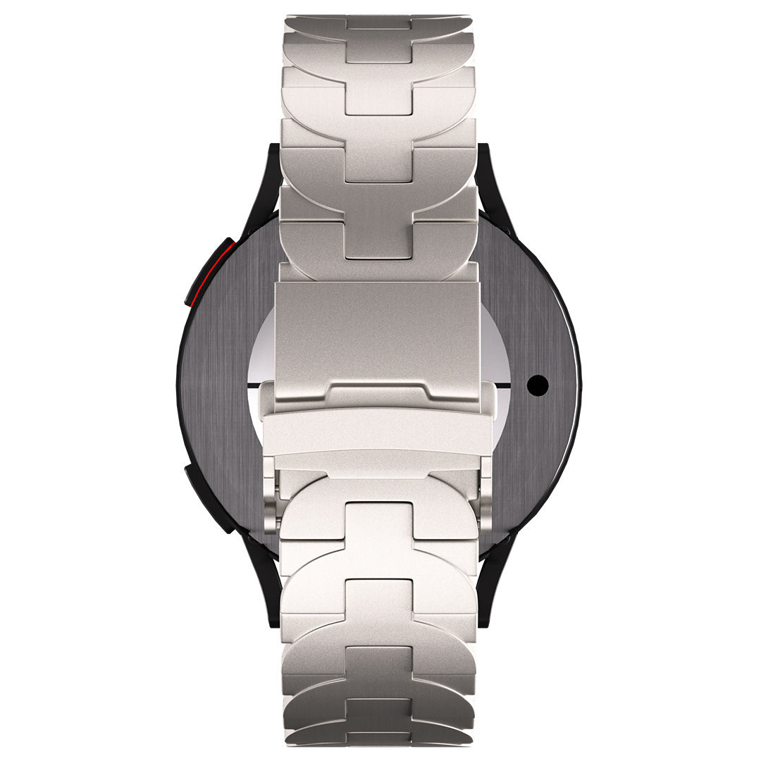 Butterfly Titanium Strap, on a watch, direct rear view