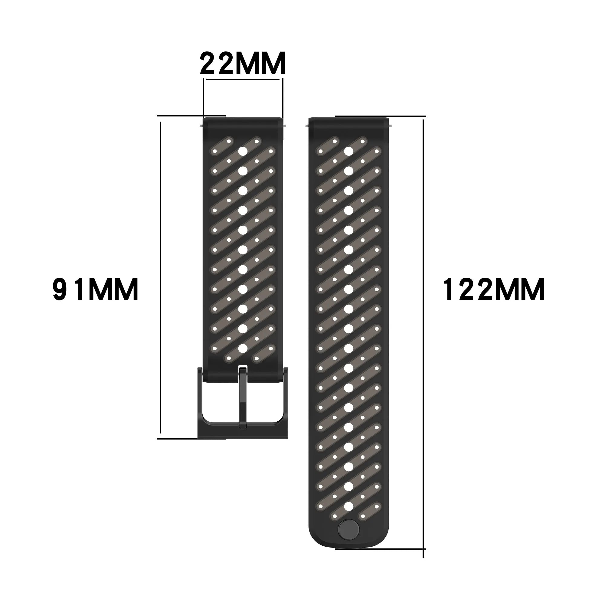 Coros Pace 4 Striped Silicone Strap (Black)