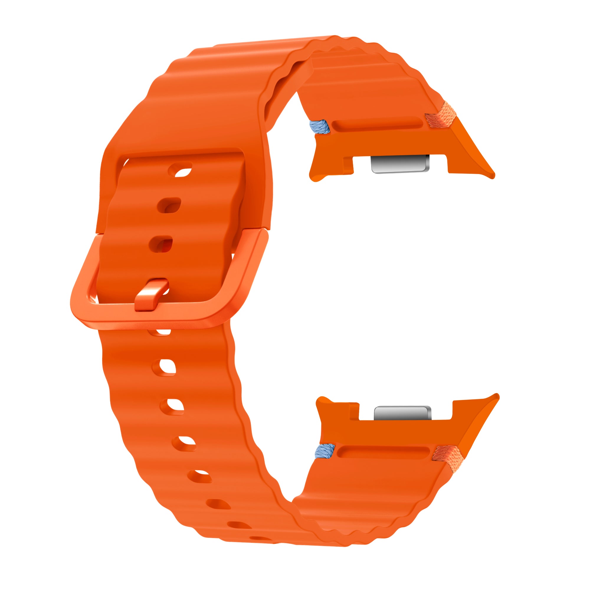 Samsung Galaxy Watch 9 - 44mm Wave Silicone Strap (Orange)