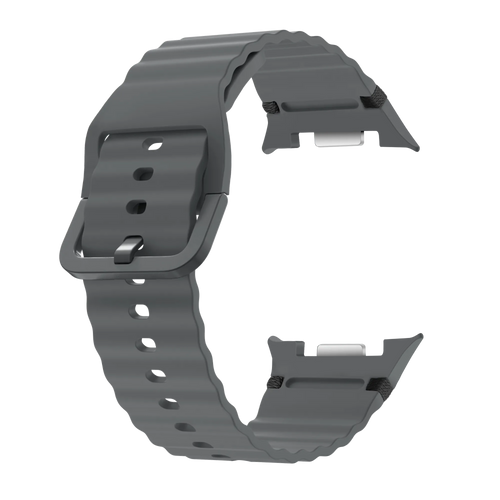 Samsung Galaxy Watch 8 - 44mm Wave Silicone Strap (Dark Grey)