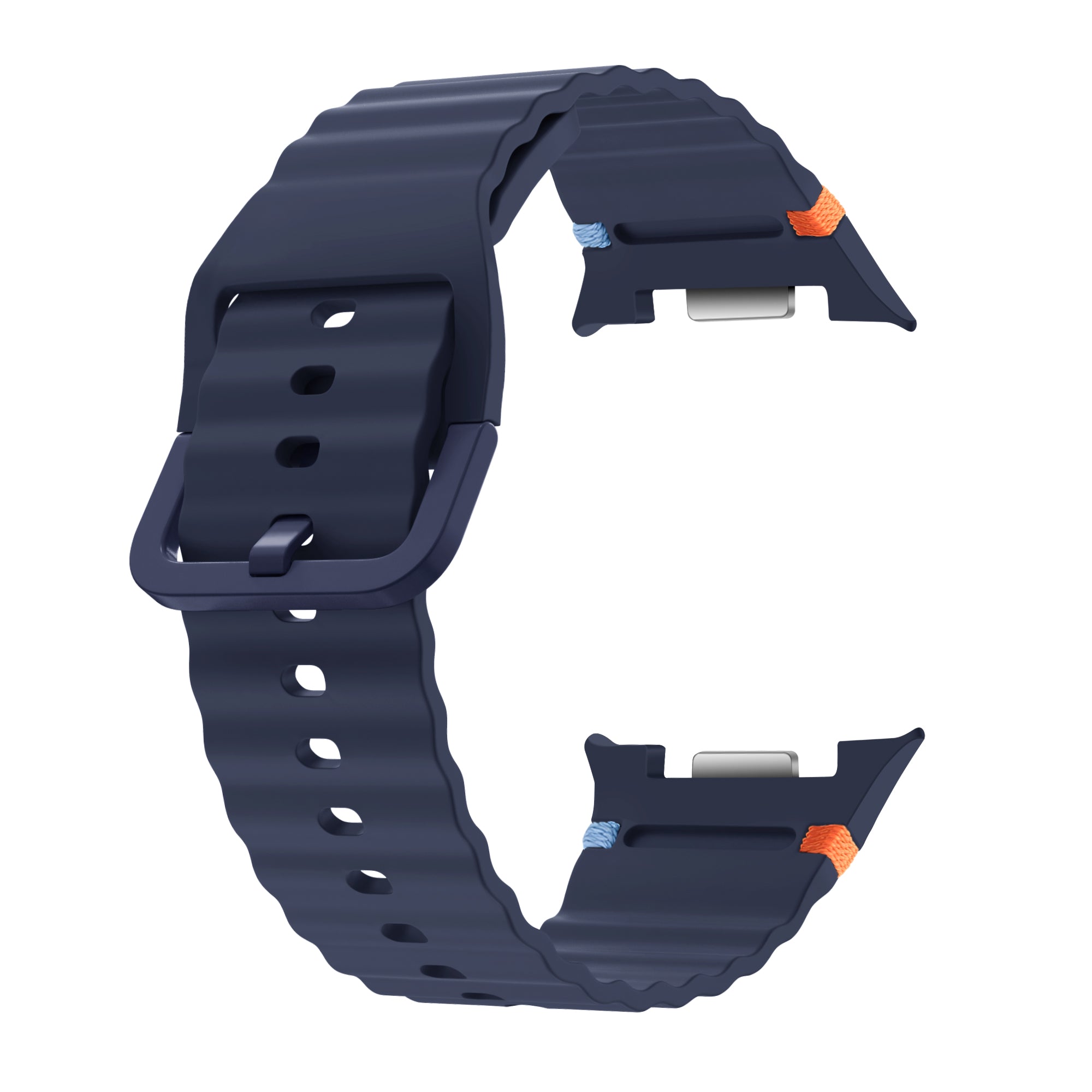 Samsung Galaxy Watch 9 - 40mm Wave Silicone Strap (Dark Blue)