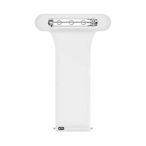 Silicone Nurse Fob, white, without a watch, 3/4 front view