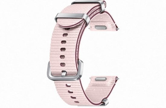 Nylon Athleisure Strap, pink, without a watch, 3/4 front view