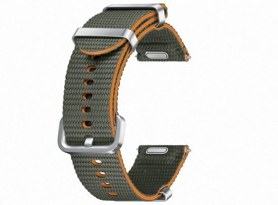 Nylon Athleisure Strap, khaki, without a watch, 3/4 front view
