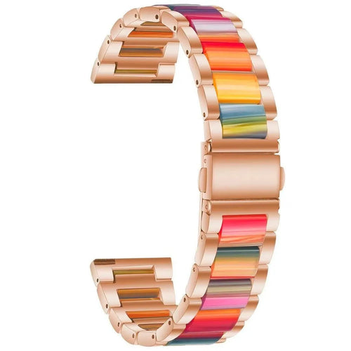 Bracelet résine et acier Amazfit GTS 4 (rose or/coloré)