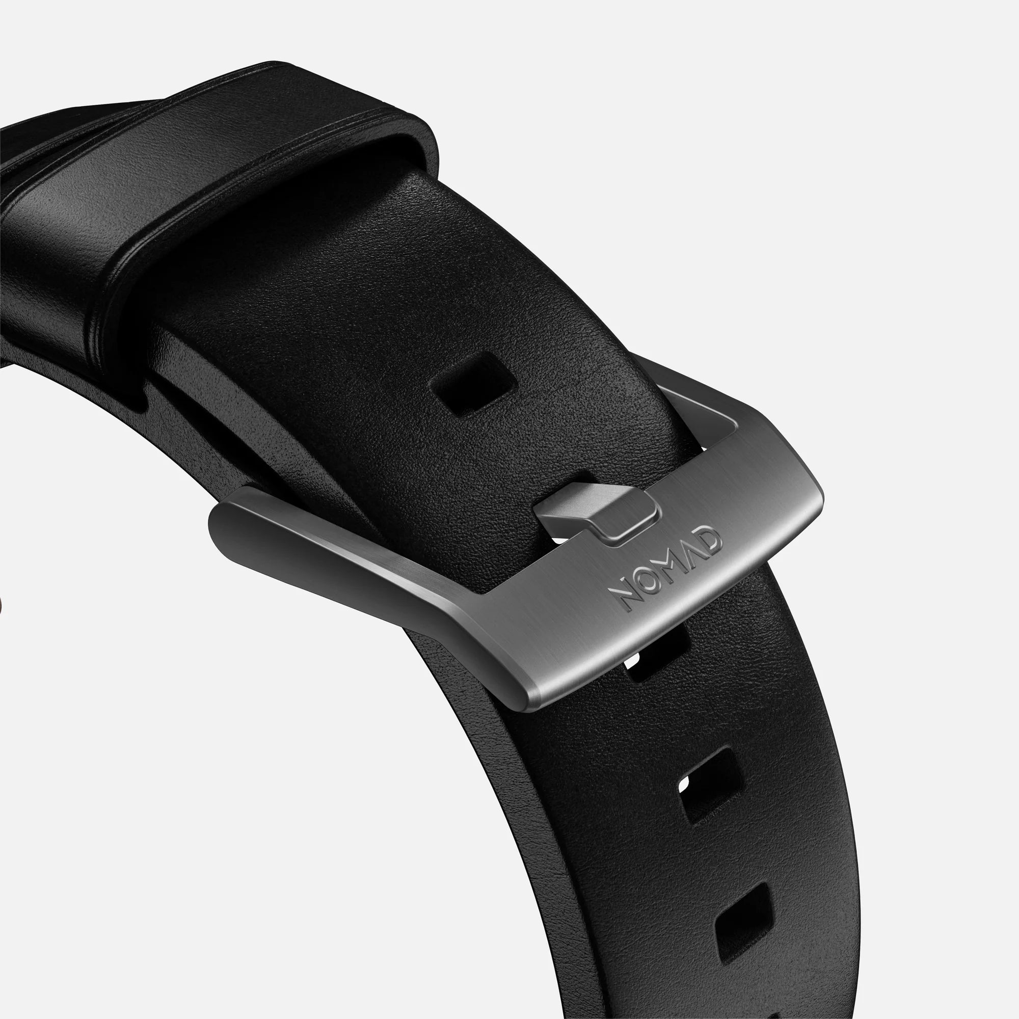 Nomad Bracelet cuir moderna Apple Watch (noir/argenté)