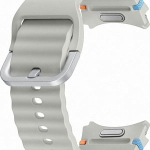 Silicone Sport Strap, silver, without a watch, 3/4 front view