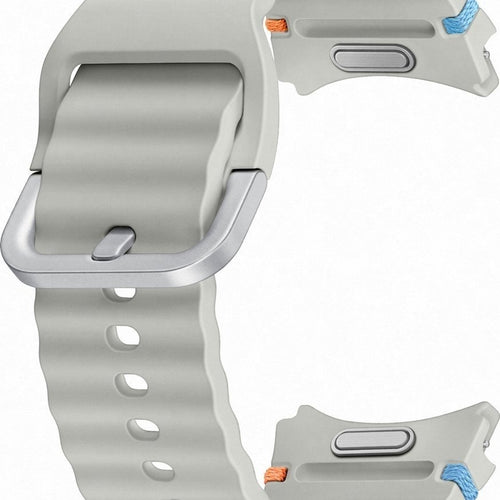 Silicone Sport Strap, silver, without a watch, 3/4 front view
