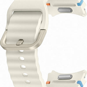Silicone Sport Strap, cream, without a watch, 3/4 front view