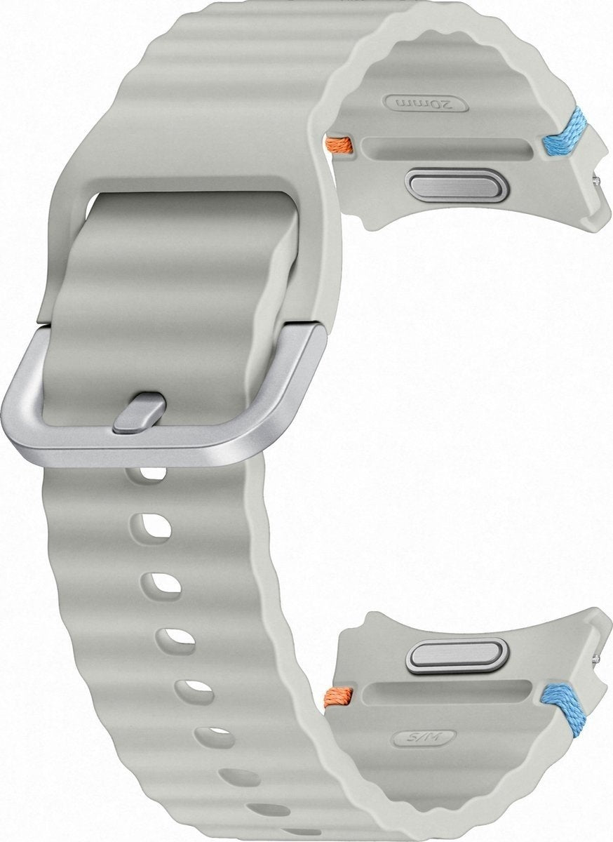 Silicone Sport Strap, silver, without a watch, 3/4 front view