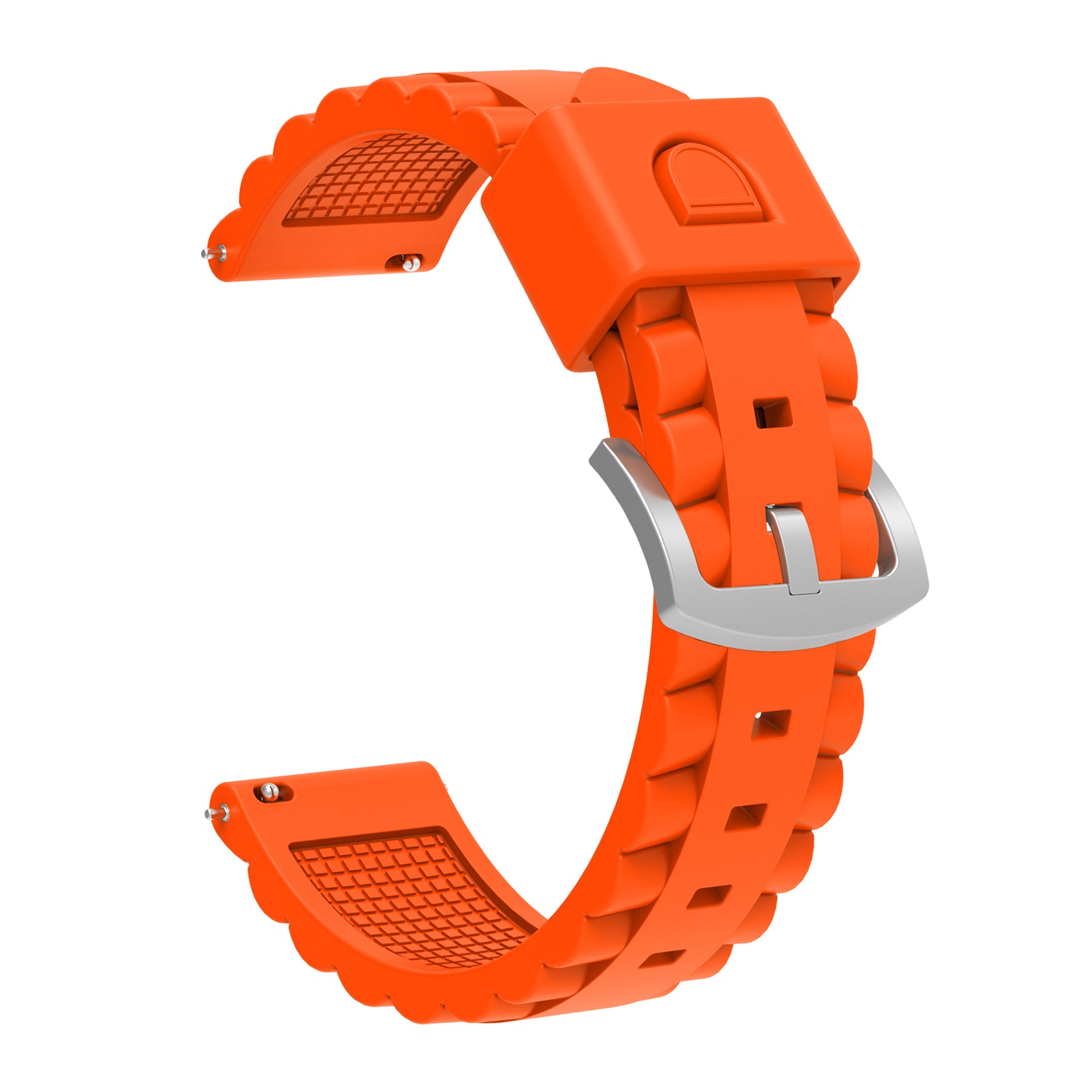 Bracelet silicone ondulé universel 24mm (orange)