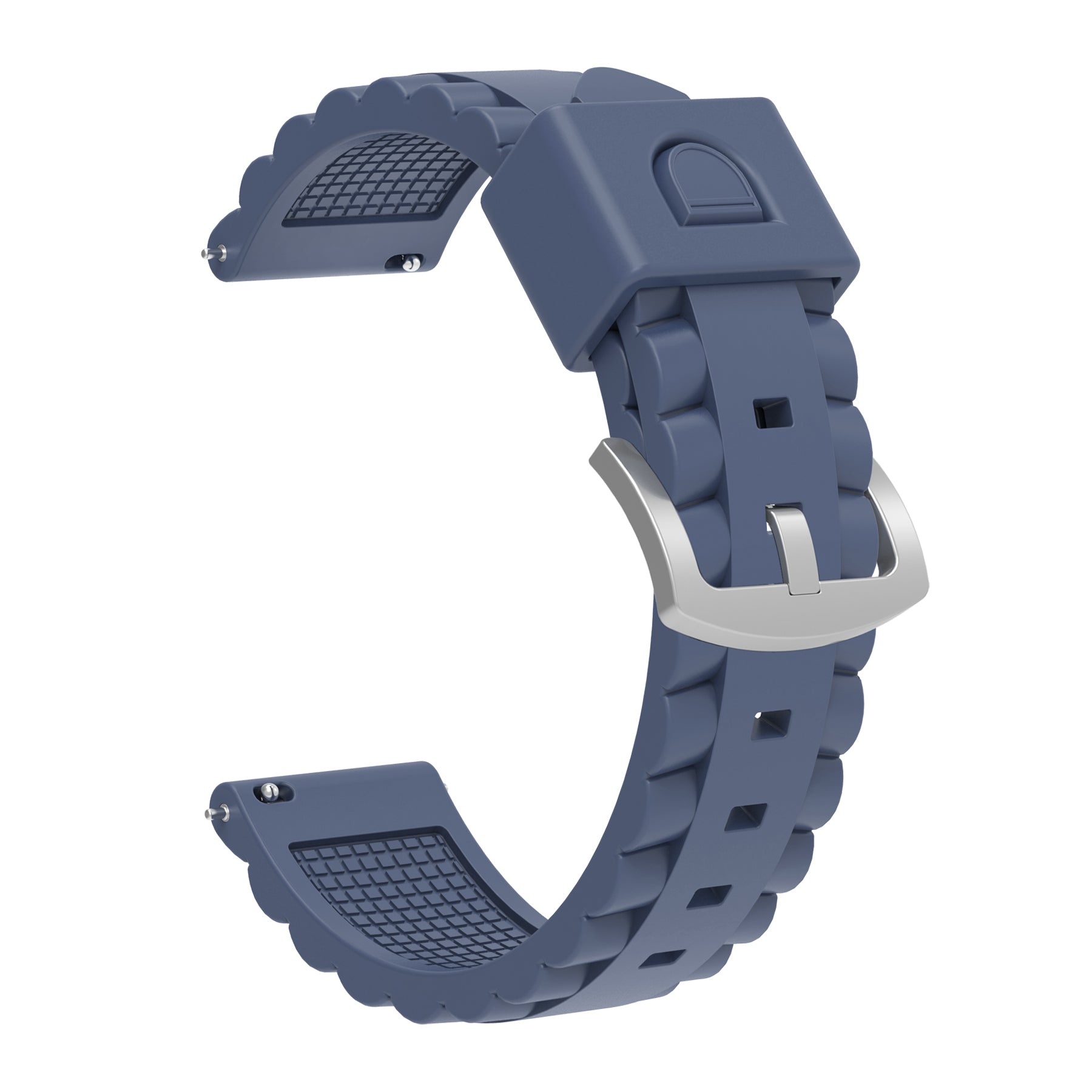 Bracelet silicone ondulé universel 24mm (gris-bleu)