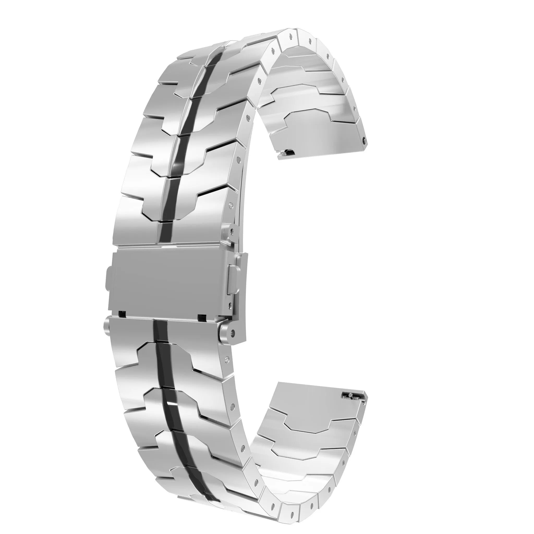 Steel Iron Strap, silver/black, without a watch, 3/4 front view