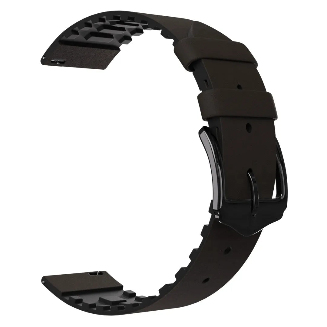 Bracelet cuir et silicone Amazfit GTS 4 (marron)