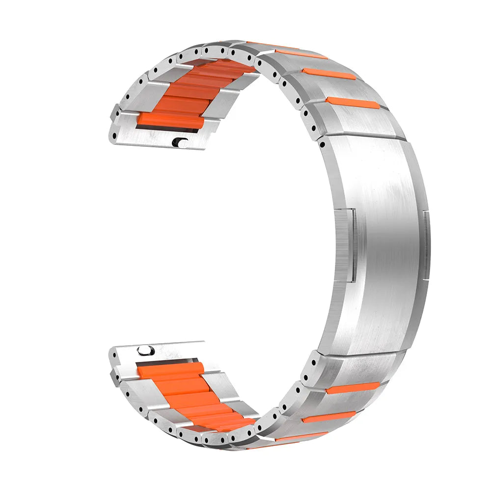 Bracelet acier hybride 'One Push' Gard Pro Health Smartwatch 3 - 48mm (titane/orange)