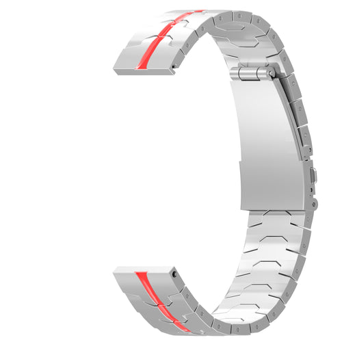 Steel Iron Strap, silver/red, without a watch, 3/4 front view