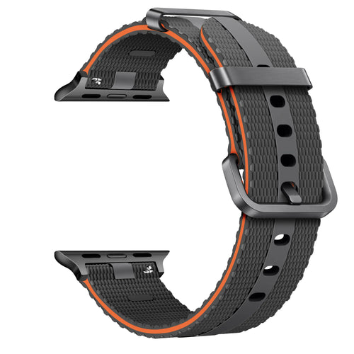 Apple Watch Silicone Active Strap (Dark Grey/Orange)