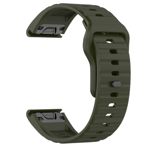 Bracelet silicone Outdoor Garmin Quatix 8 - 51mm (vert militaire)