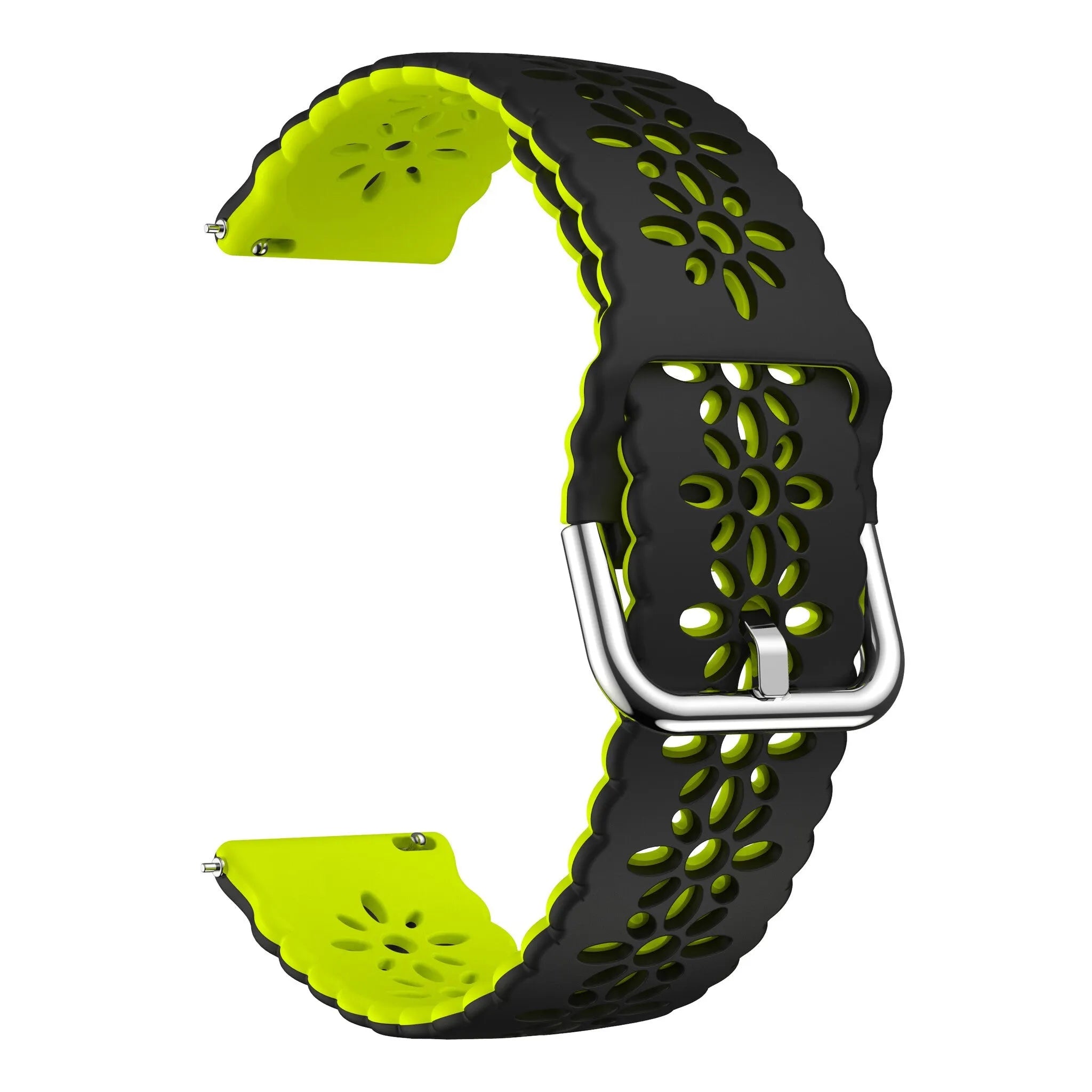 Bracelet de silicone avec relief Amazfit Bip 3 (Pro) (noir/vert)