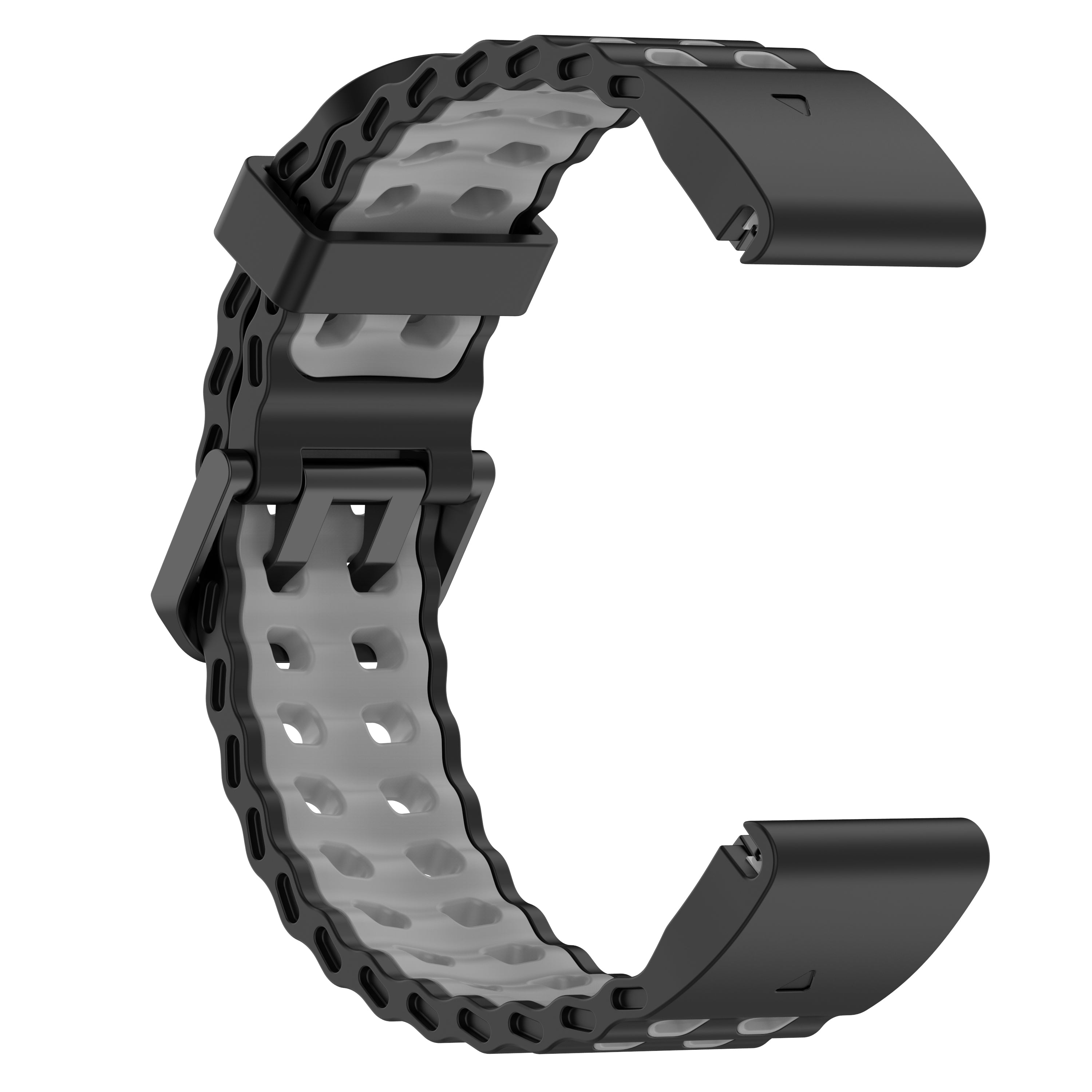 Bracelet sport ondulé Garmin Approach S70 - 47mm (noir/gris)