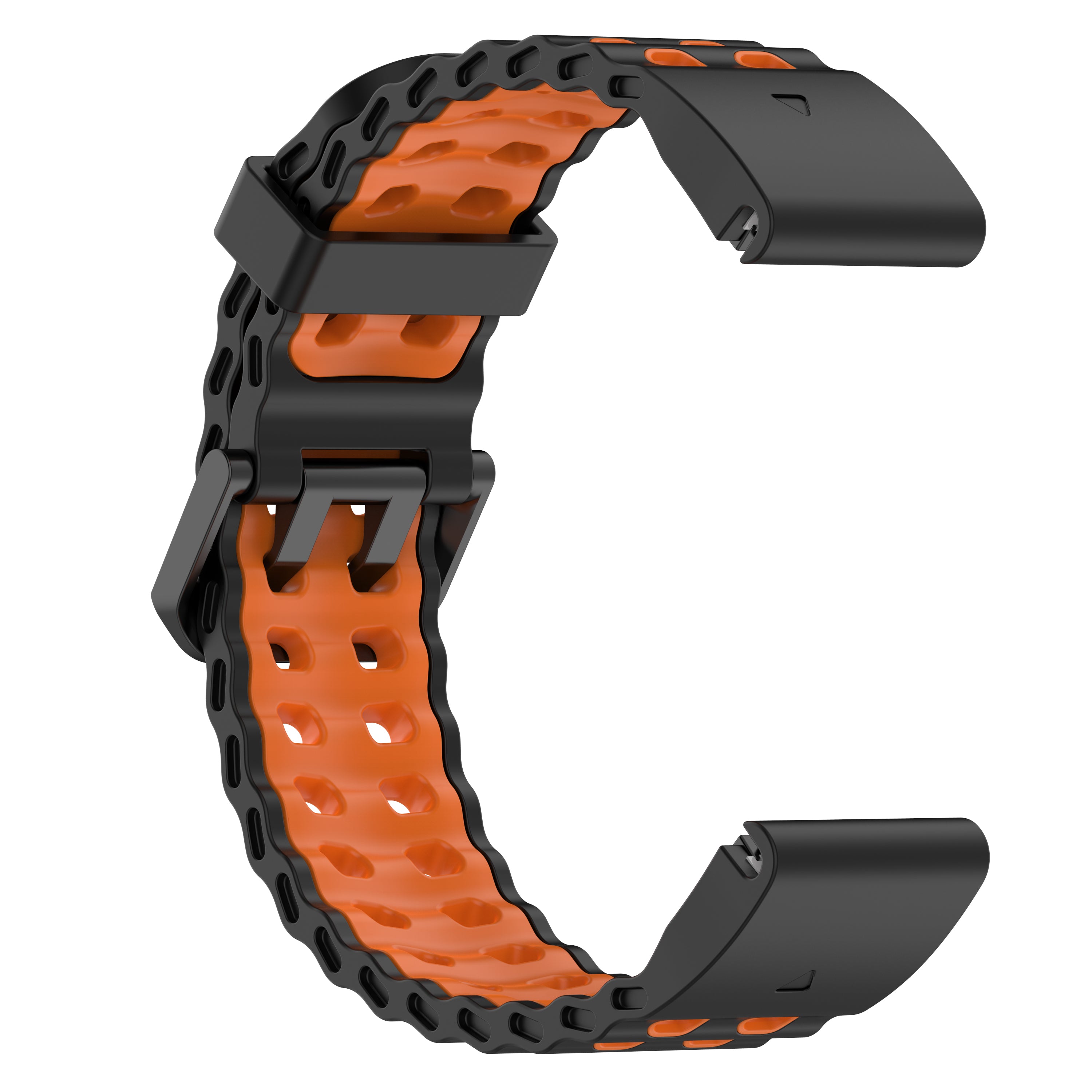Bracelet sport ondulé Garmin Descent Mk2(i) (noir/orange)