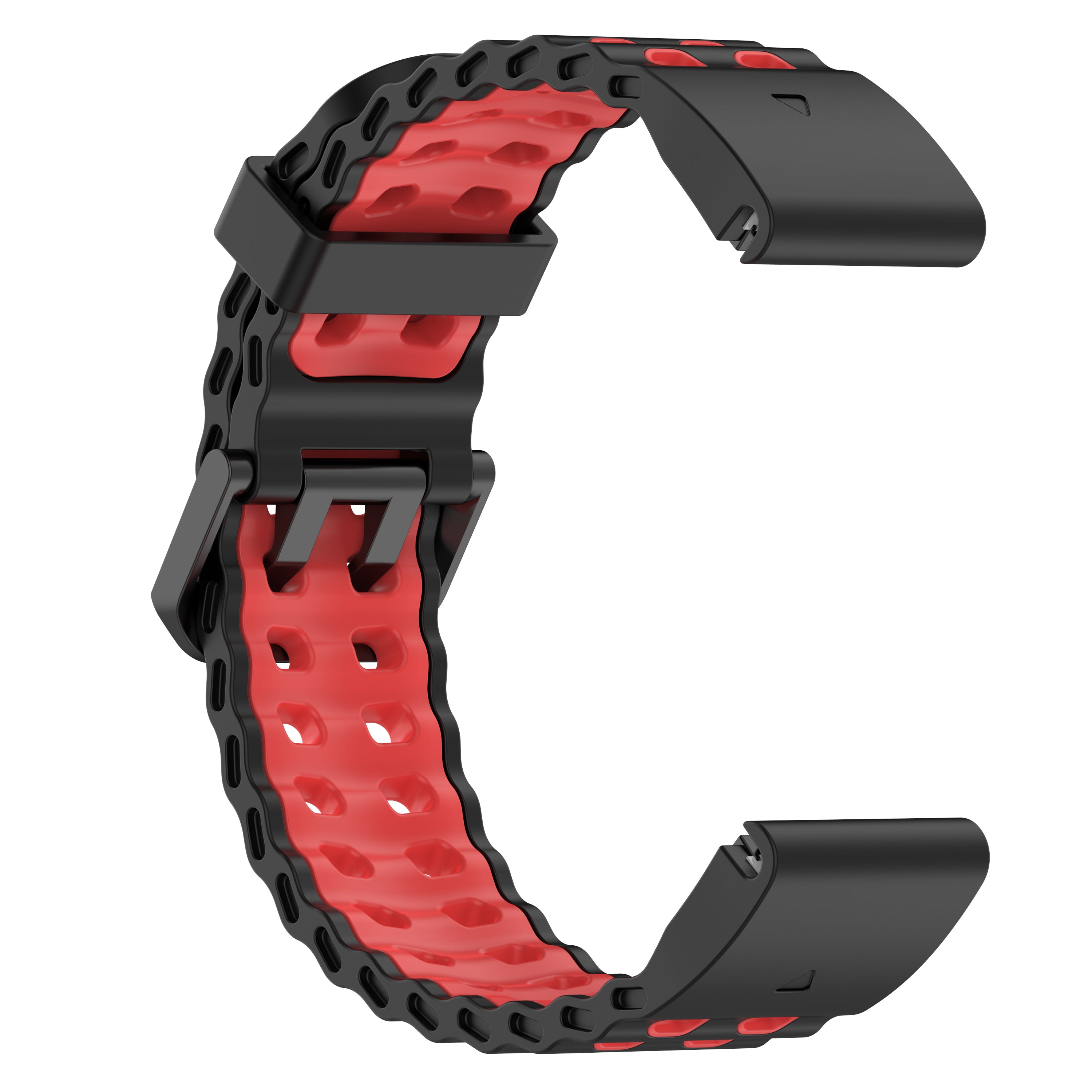 Bracelet sport ondulé Garmin Descent Mk2(i) (noir/rouge)