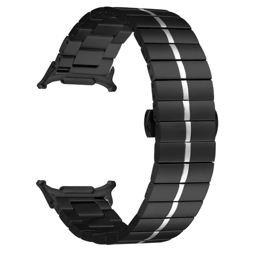 Premium Metal Strap, black/silver, without a watch, 3/4 front view