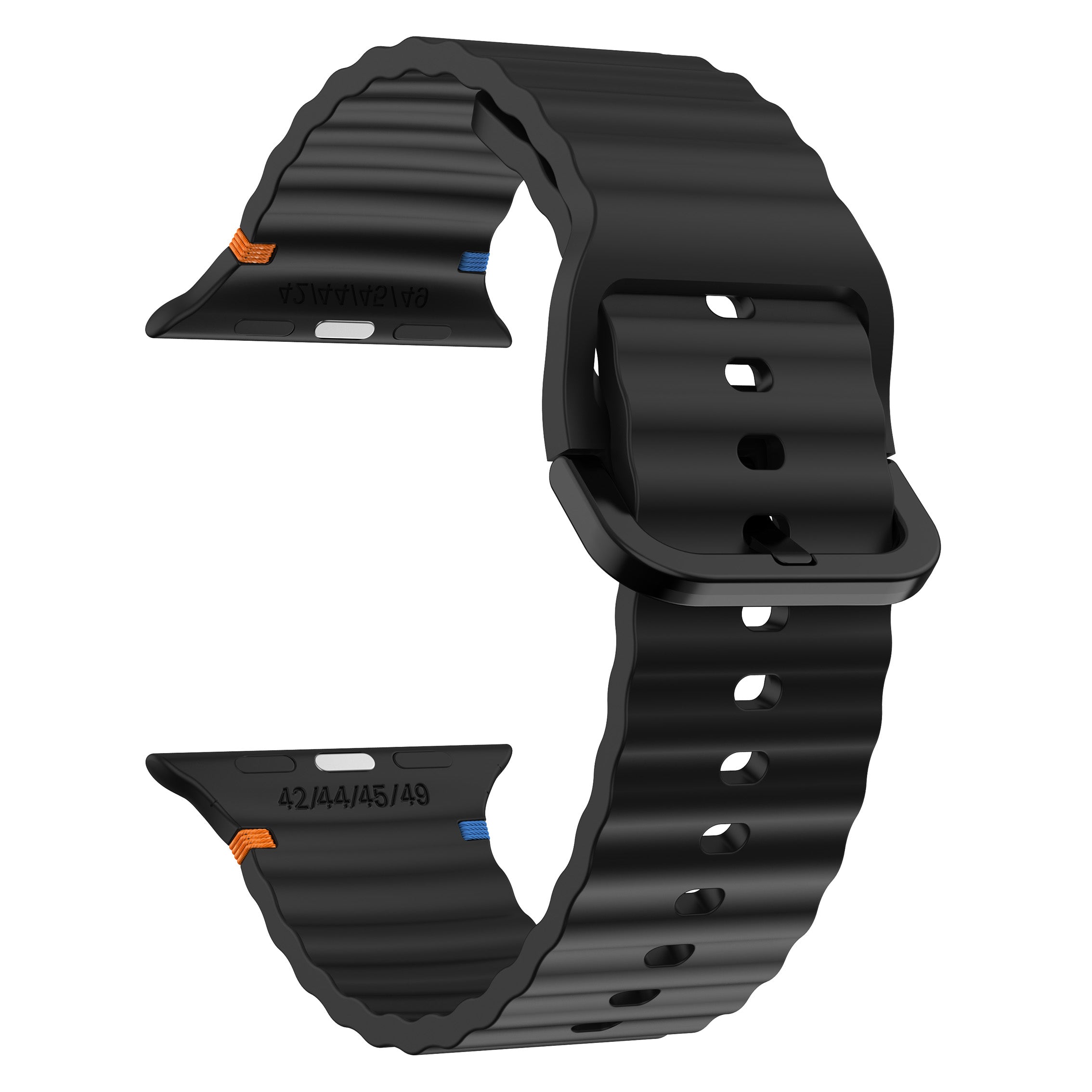 Bracelet silicone ondulé Apple Watch Ultra (noir)
