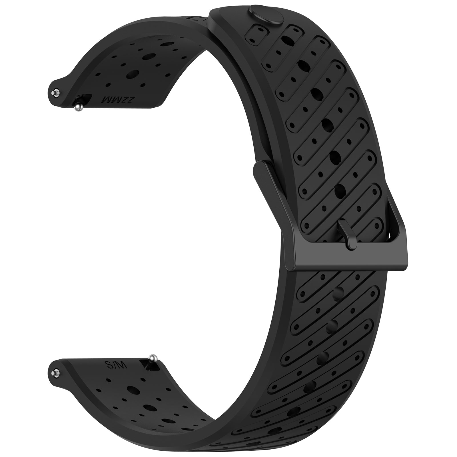 Bracelet silicone à rayures Huawei Watch GT 5 Pro - 46mm (noir)
