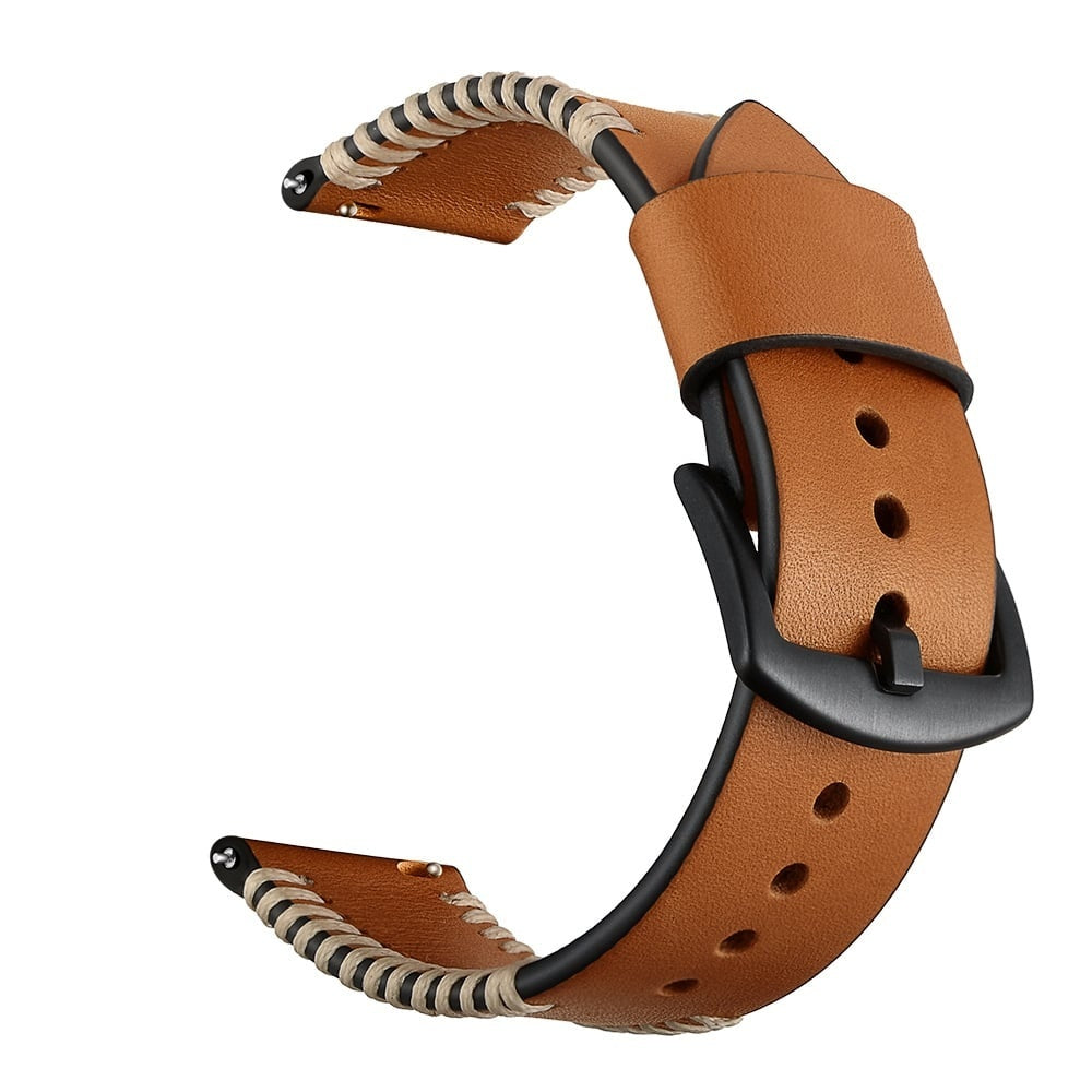 Bracelet en cuir cousu Xiaomi Watch 2 Pro (brun)