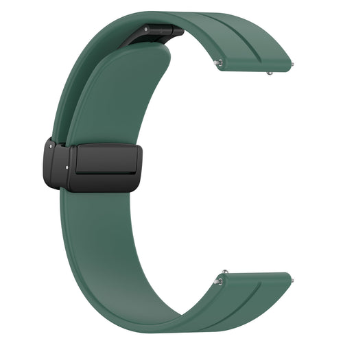 D-Buckle Silicone Strap, dark green, without a watch, 3/4 front view