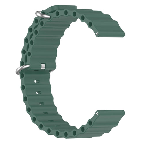 Silicone Ocean Strap, dark green, without a watch, 3/4 front view